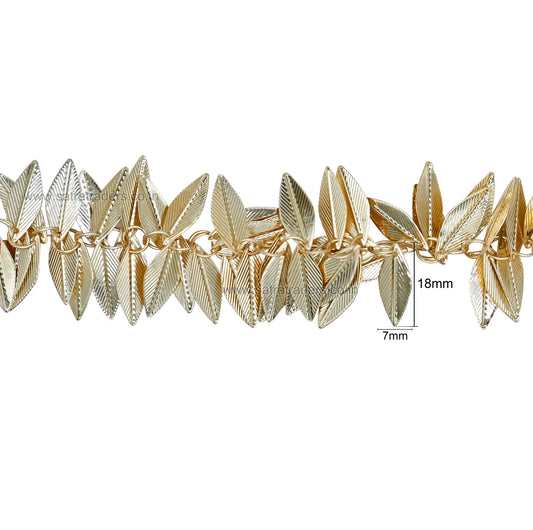 Leaf Shape Iron Chain | Size : 18mm | Qty : 1mtr | IC35