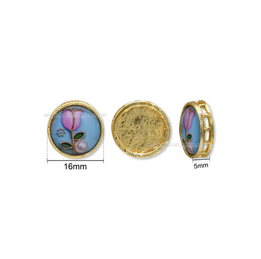 Meenakari Tulip Beads | Size : 16mm | Qty : 12pcs | MKB123