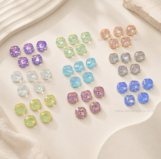 Opaque flatback Square Glass Stones | Qty : 20pcs | Size : 12mm | GB85