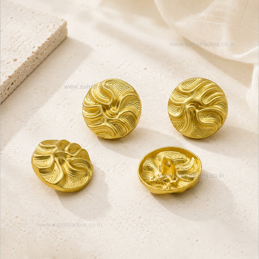Sculptural Wave Coin Garment Accent with Loop | Qty : 4pcs | G-1-19