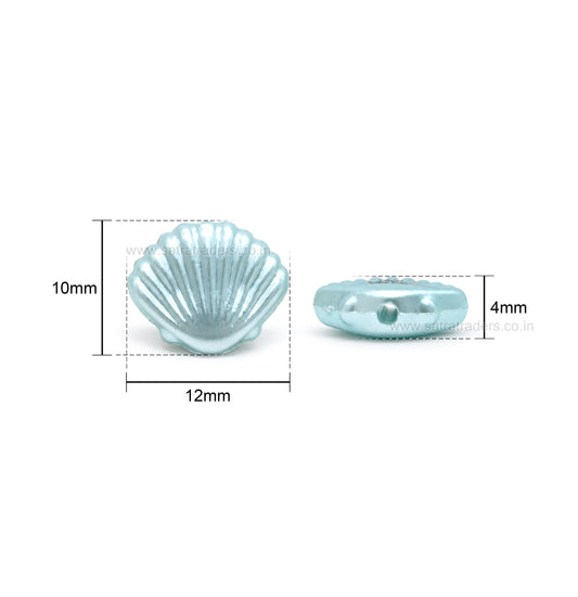 Assorted Pastel Acrylic Seashell Beads | Size : 10mm | PB58