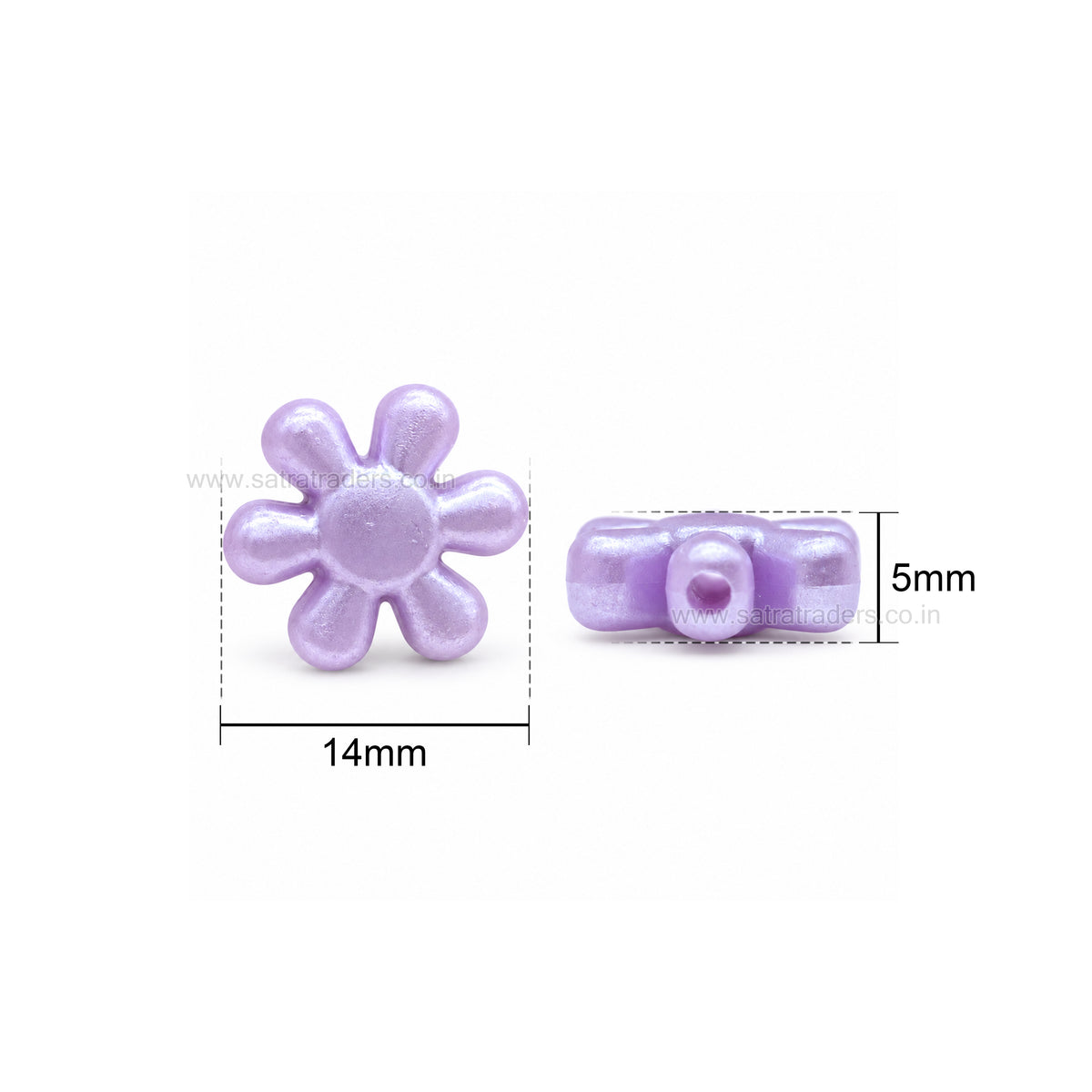 Assorted Pastel Acrylic Daisy Flower Beads | Size : 14mm | PB62
