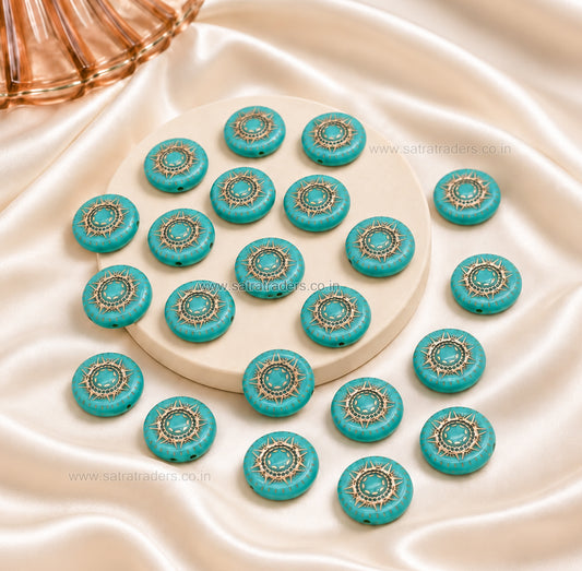 Flat Round Plastic Beads | Size : 17mm | PB96