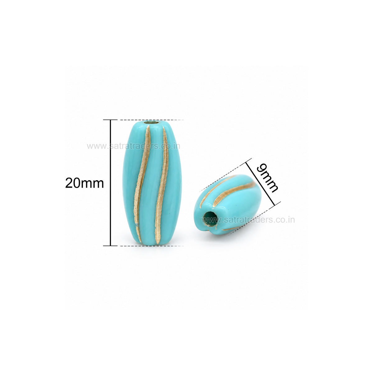 Melon Oval Plastic Beads | Size : 20mm | PB92