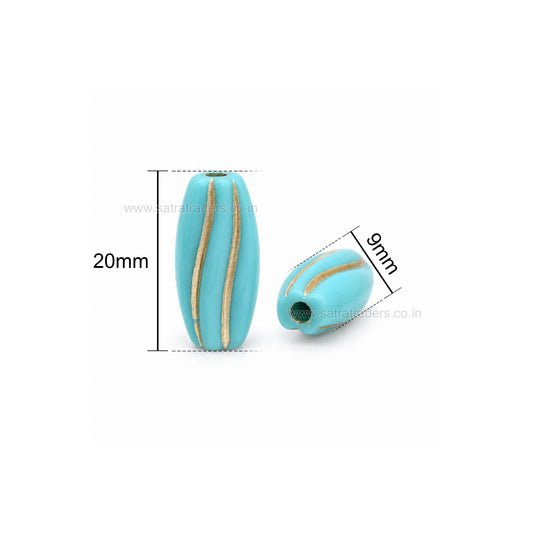 Melon Oval Plastic Beads | Size : 20mm | PB92
