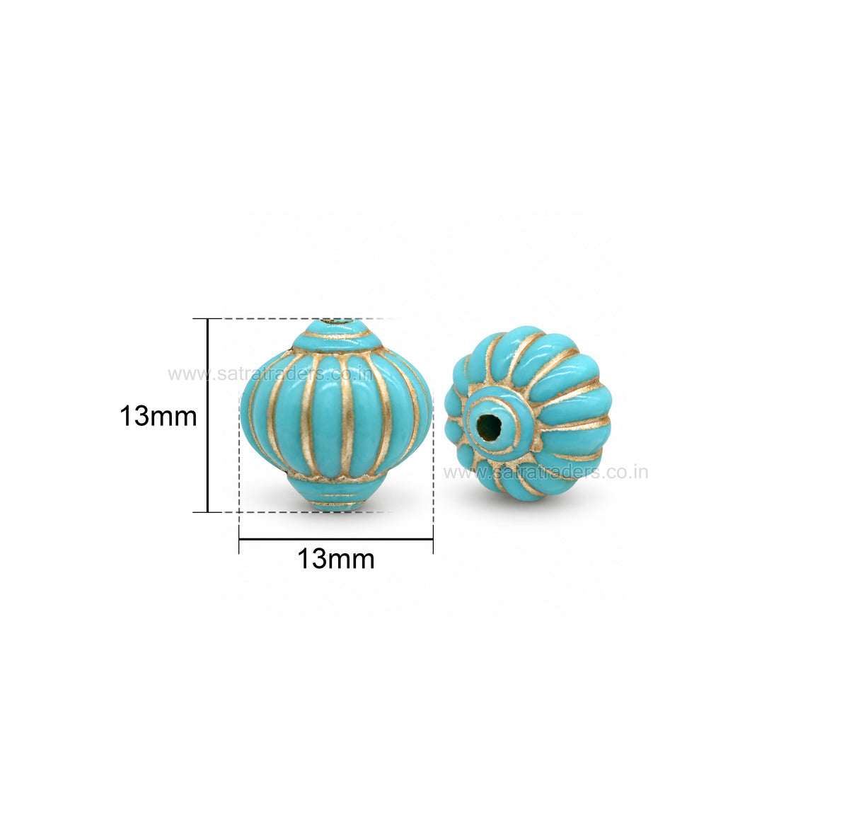 Pagoda Melon Plastic Beads | Size : 13mm | PB82