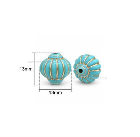 Pagoda Melon Plastic Beads | Size : 13mm | PB82