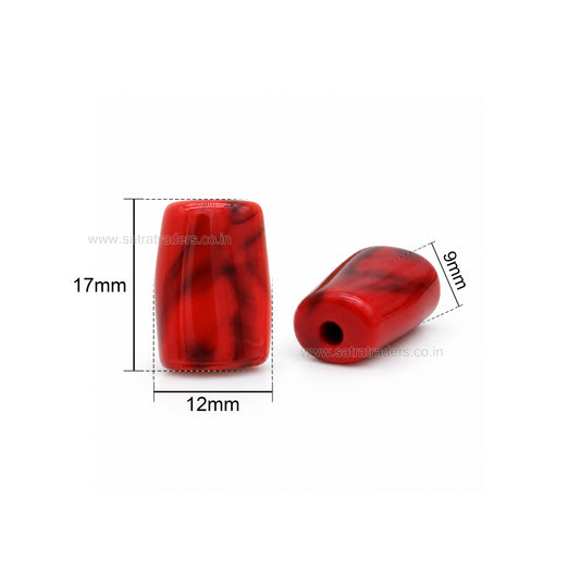 Assorted Tube shape Plastic Beads | Size : 17mm*12mm | PB103
