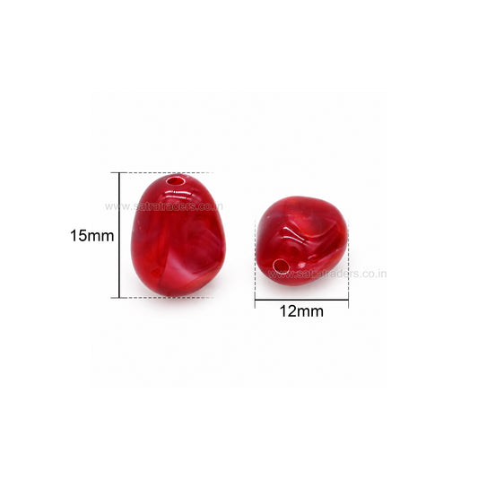 Assorted Oval Pebble Plastic Beads | Size : 15mm*12mm | PB109