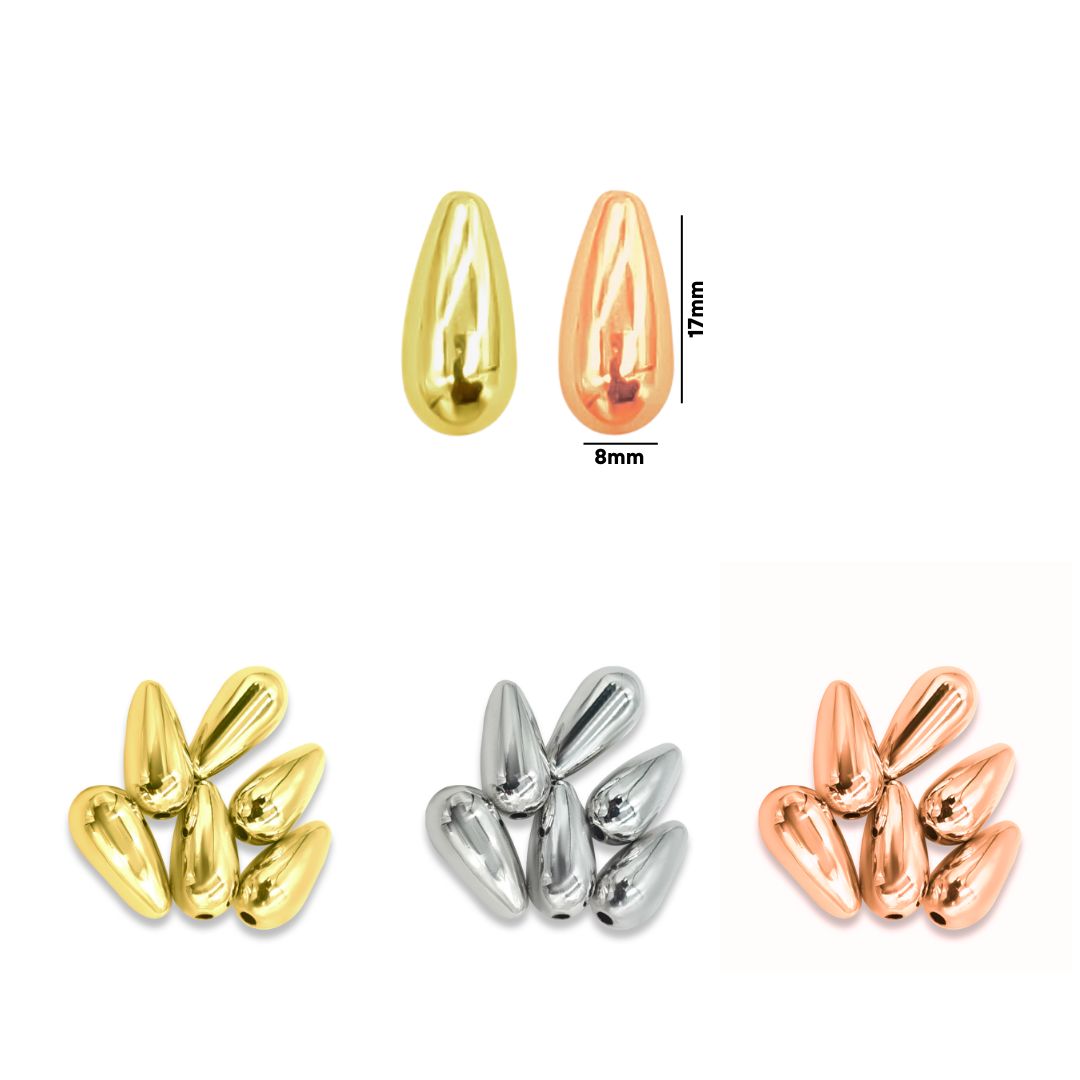 18k Brass Drop Beads | Size : 17mm | 6pcs | BF133