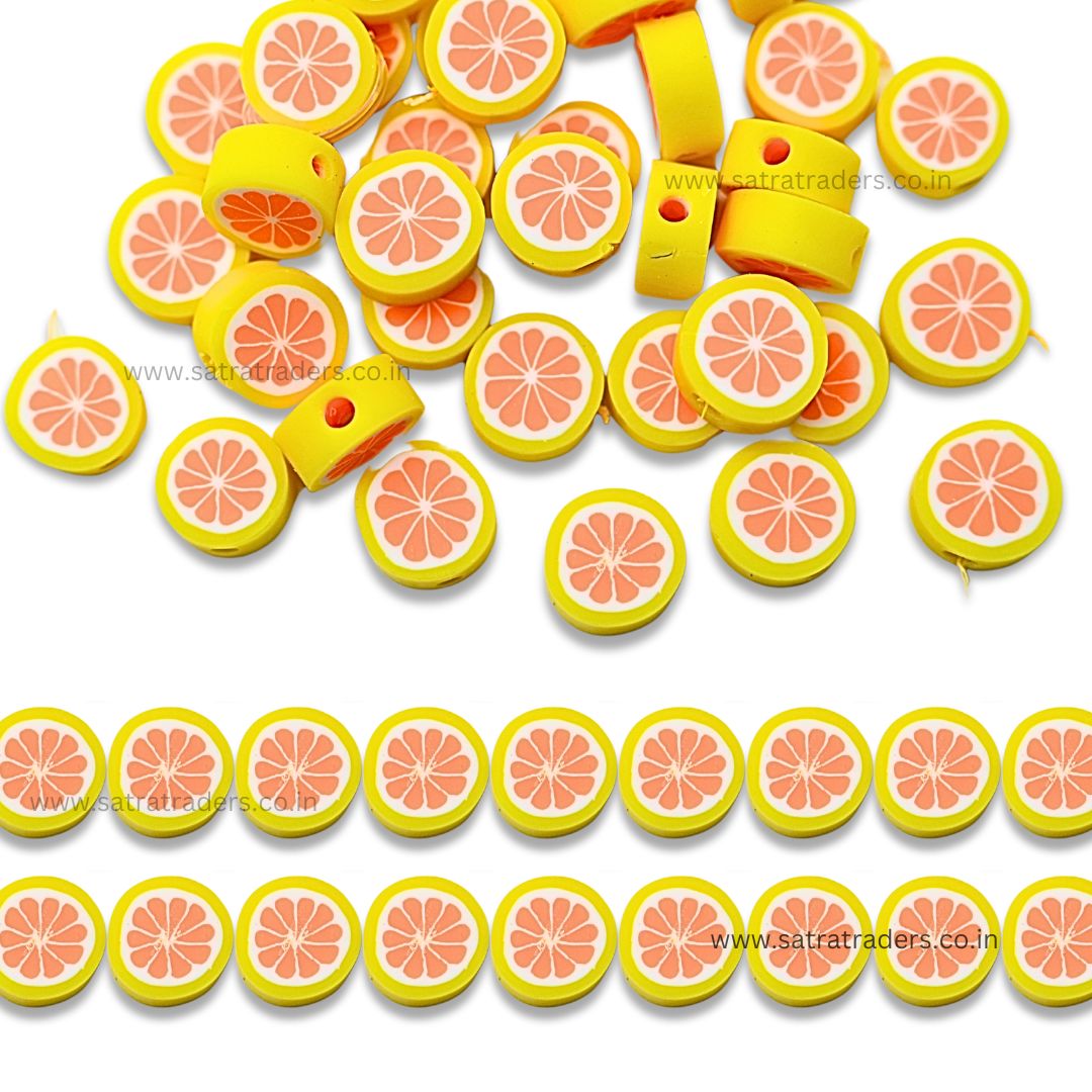 Polymer Clay Fimo Beads | Size: 6mm (W) Thickness 2mm | 1string 40pcs | FB15