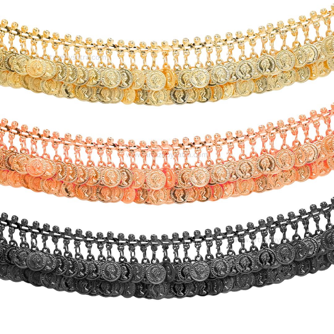 Semi Coin Tassel Choker Necklace | Size : 8inch | Qty : 1pc | IB03