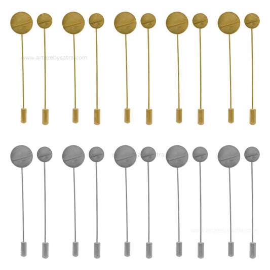Lapel Pin | Size : 74mm Round Size : 10mm,15mm | Qty : 10pcs | BF63