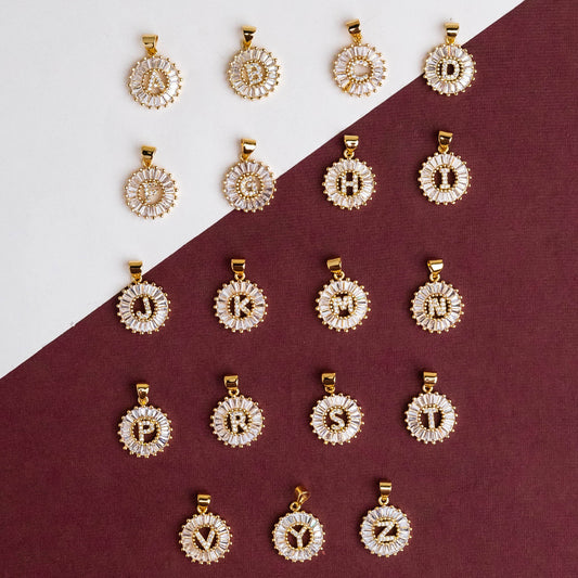 Golden Alphabet Charm Anti-Tarnish | Size : 16mm | Qty : 1pc