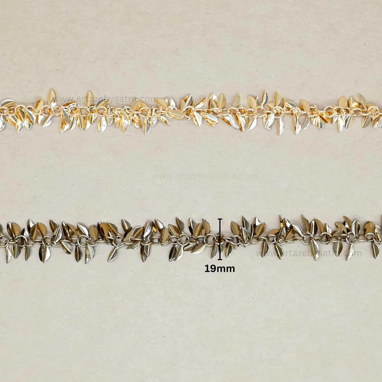 Leaf Shape Iron Chain | Size : 19mm | Qty : 1mtr | IC25