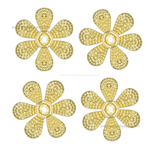 1 Hole Metal Art Flower | Size : 16mm | Qty : 100pcs | MA211