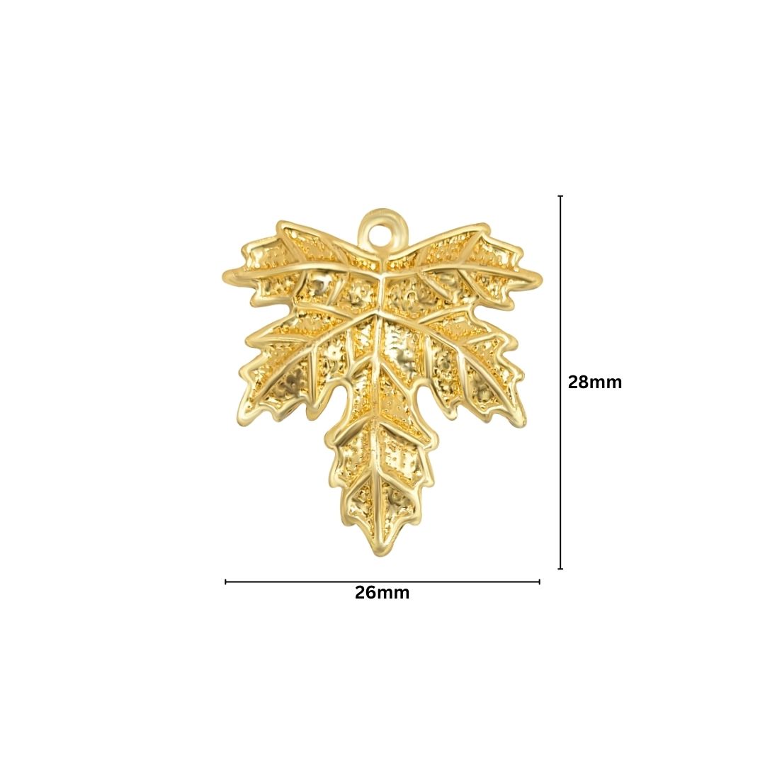 1 Naka Leaf Metal Art Base | Size : 28mm | Qty : 20pcs | F-2-16 | MA273