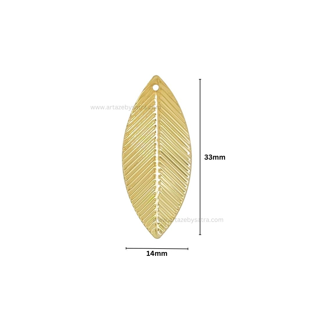 1 Naka Leaf Metal Art Base | Size : 33mm | Qty : 20pcs | F-2-31 | MA279