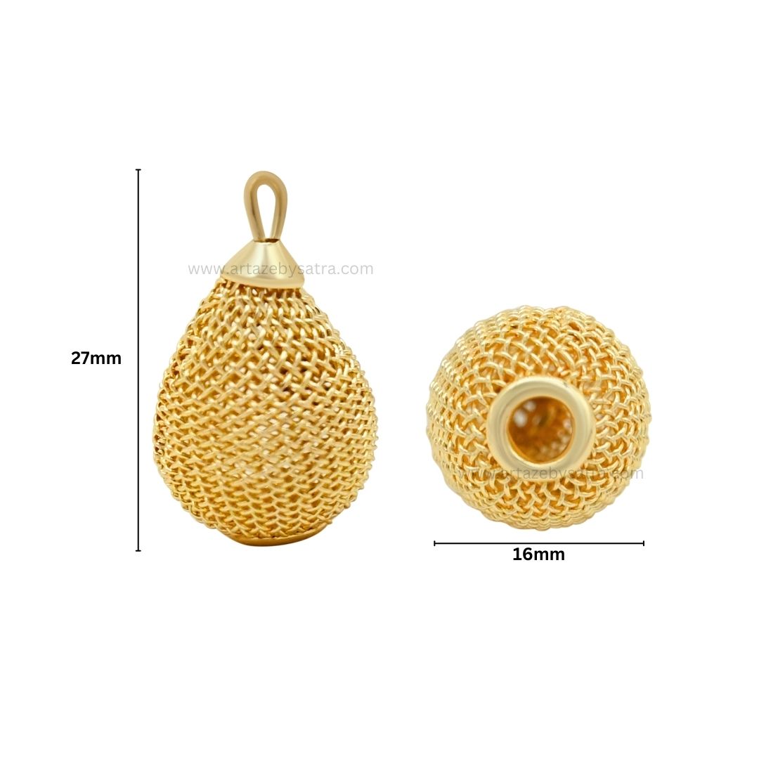 1 Loop Metal Drop Shape | Size : 27mm | Qty : 20pcs | MA357