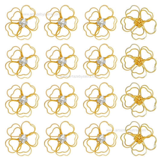 Stone Flower Metal Art | Size : 23mm | Qty : 20pcs | MA371
