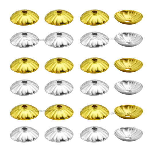 Designer Metal Beads Cap | Size : W-8mm H-2mm | Qty : 500g | MC21