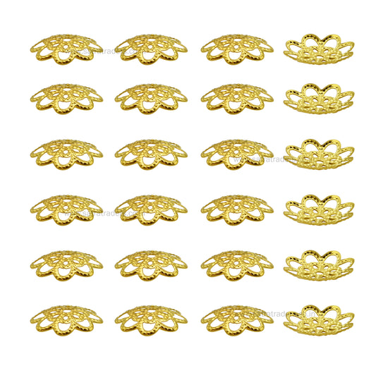 Designer Metal Beads Cap | Size : W-13mm H-2mm | Qty : 500g | MC22