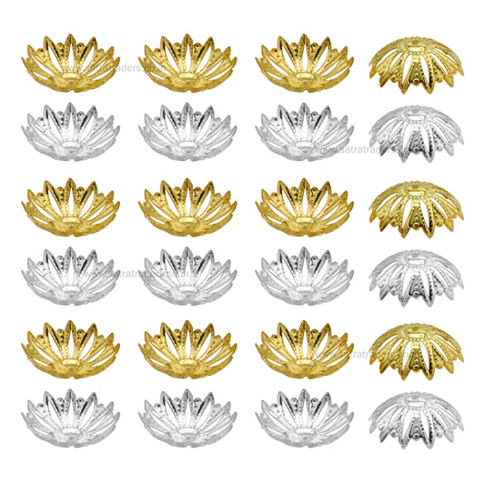 Designer Metal Beads Cap | Size : W-21mm H-7mm | Qty : 500g | MC58