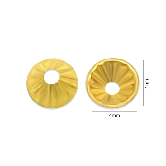 Designer Metal Beads Cap | Size : W-4mm H-1mm | Qty : 500g | MC74