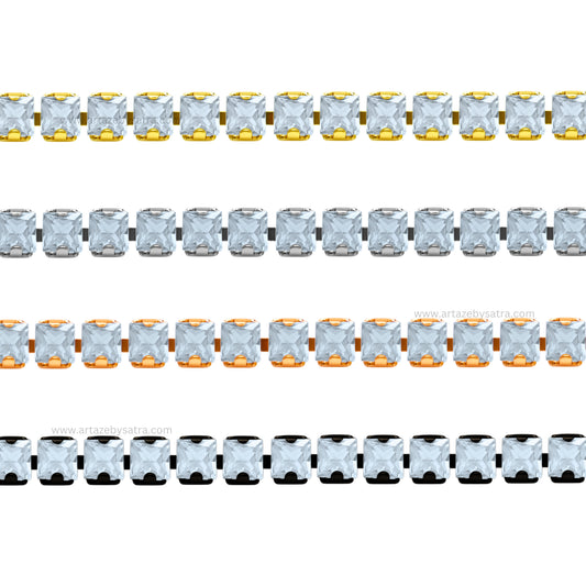 Square Diamond Stone Chain | Qty : 1mtr | DC03