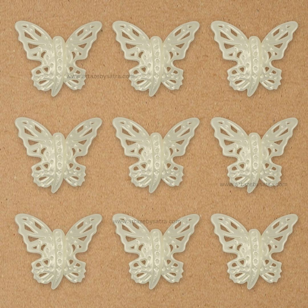 Butterfly Plastic Pearl Beads | Size : 37mm | PPB61