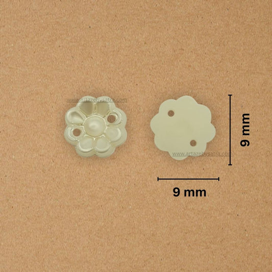 2 Hole Mini Pearl Flower Beads | Size : 9mm | PPB55