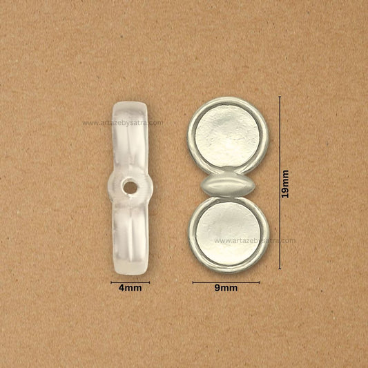 2 Hole Round Plastic Pearl Connector Beads | Size : 19mm | Qty : 500g | PPB24