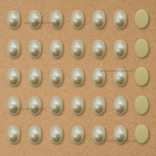 Cream Textured Oval Pearl Beads | Qty : 500g | PPB56