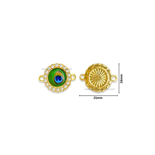 Peacock Meenakari Kundan Beads Connector | Size : 21mm | Qty : 12pcs | MK39