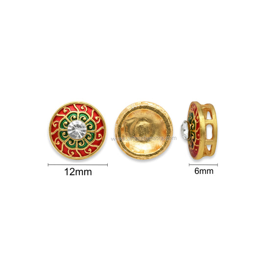 Round Meenakari Beads | Size : 12mm | Qty : 12pcs | MKB74
