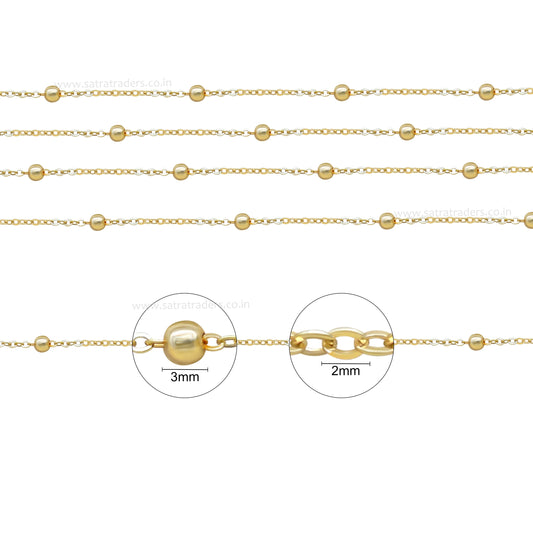 Iron Chain (Indian Plating) | Size : 2mm | Qty : 100grm | IP10