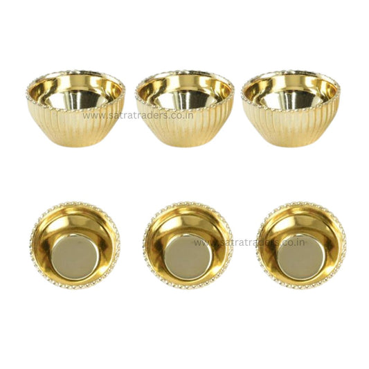 Golden Haldi Kumkum Plastic Watis | Size : 33mm-0.7Inch | Qty : 24pcs