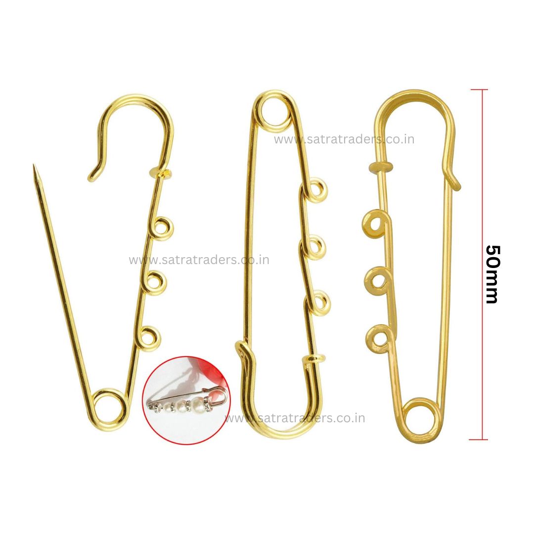Safety Brooches Pins with 3 Loops | Qty : 6pcs | BP11