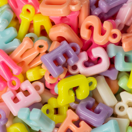 Alphabet Pastel Pendant Beads | Size : 14mm | PB121