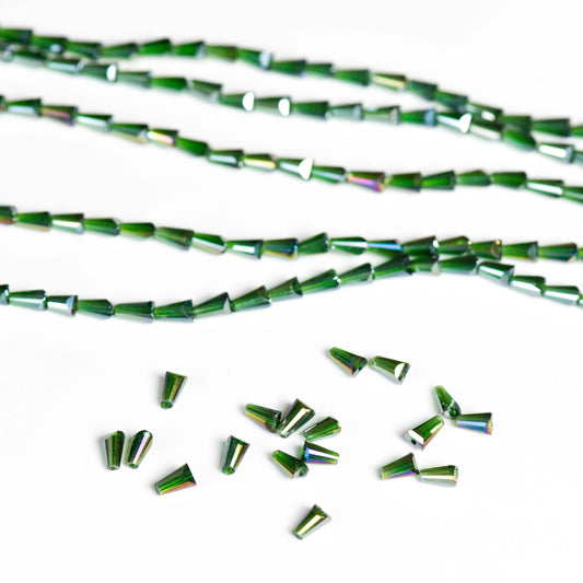 Pencil Rainbow Beads | Size : 3*5 | Qty : 5 Line-approx 98 Beads perline | GB59