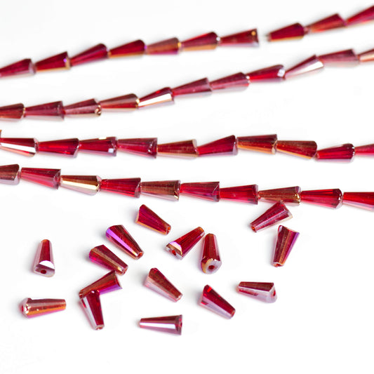 Pencil Rainbow Beads | Size : 6*12 | Qty : 5 Line-approx 47 Beads perline | GB55
