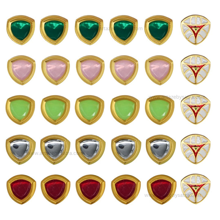 Meenakari Kundan Beads | Size : 13mm | Qty : 12pcs | C-561