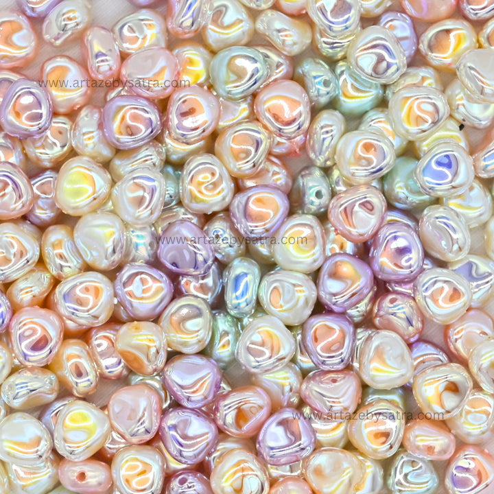 Exclusive Glossy Uncut Beads | Size : 12mm | Qty : 6pcs