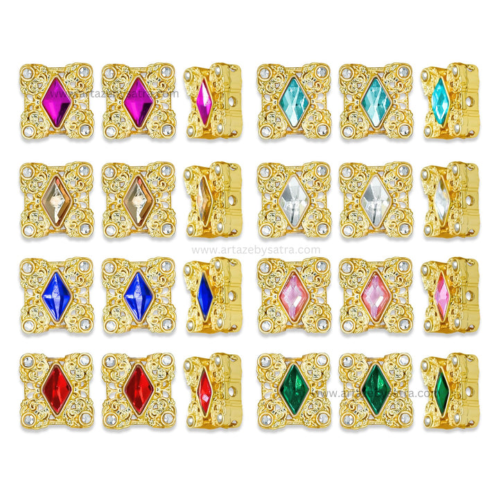 Meenakari Kundan Beads | Size : 14mm | Qty : 12pcs | MK36