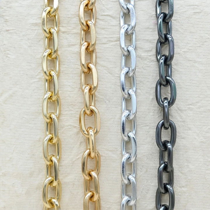 Aluminium Chain | Size : W-14mm H-21mm | Qty : 1mtr | JT-19-35-33