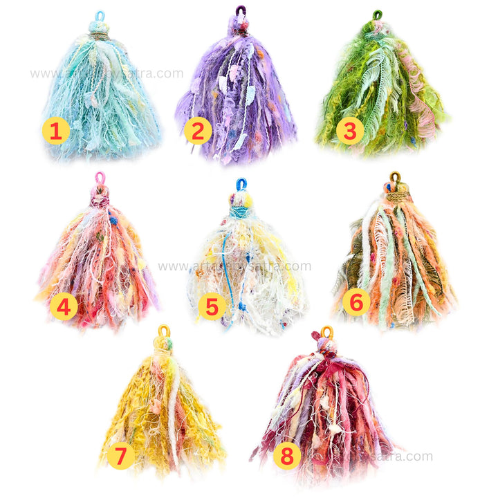 Boho Yarn Tassels | Length : 90mm | Qty : 2pcs