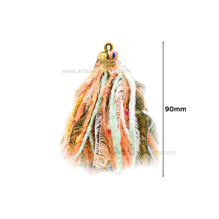 Boho Yarn Tassels | Length : 90mm | Qty : 2pcs