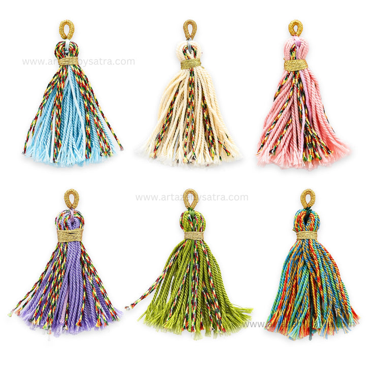 Yarn Thread Tassels | Length : 65mm | Qty : 4pcs