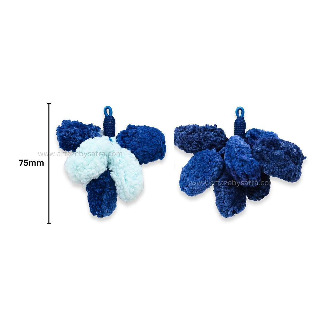 Woolen Pom Pom Tassels | Length : 75mm | Qty : 2pcs
