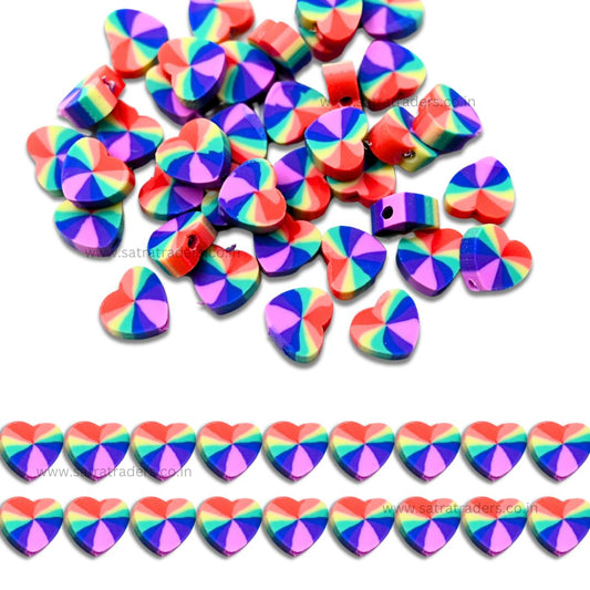 Heart Polymer Clay Fimo Beads | Size : 6mm-2mm | FB08a